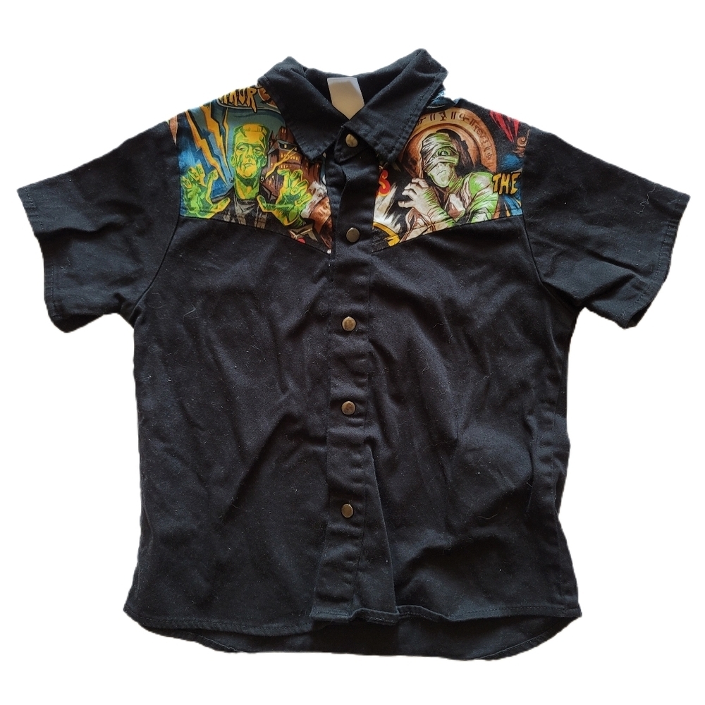 Hemet Black Snap Up Hollywood Monster Shirt Halloween Kids 4